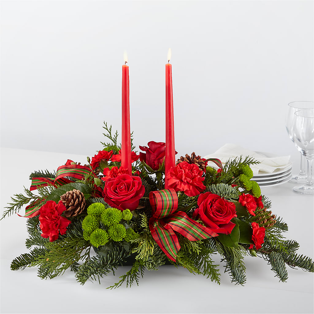 By the Candlelight Centerpiece – MAIN STREET FLORIST & GIFTS, Ridgefield CT