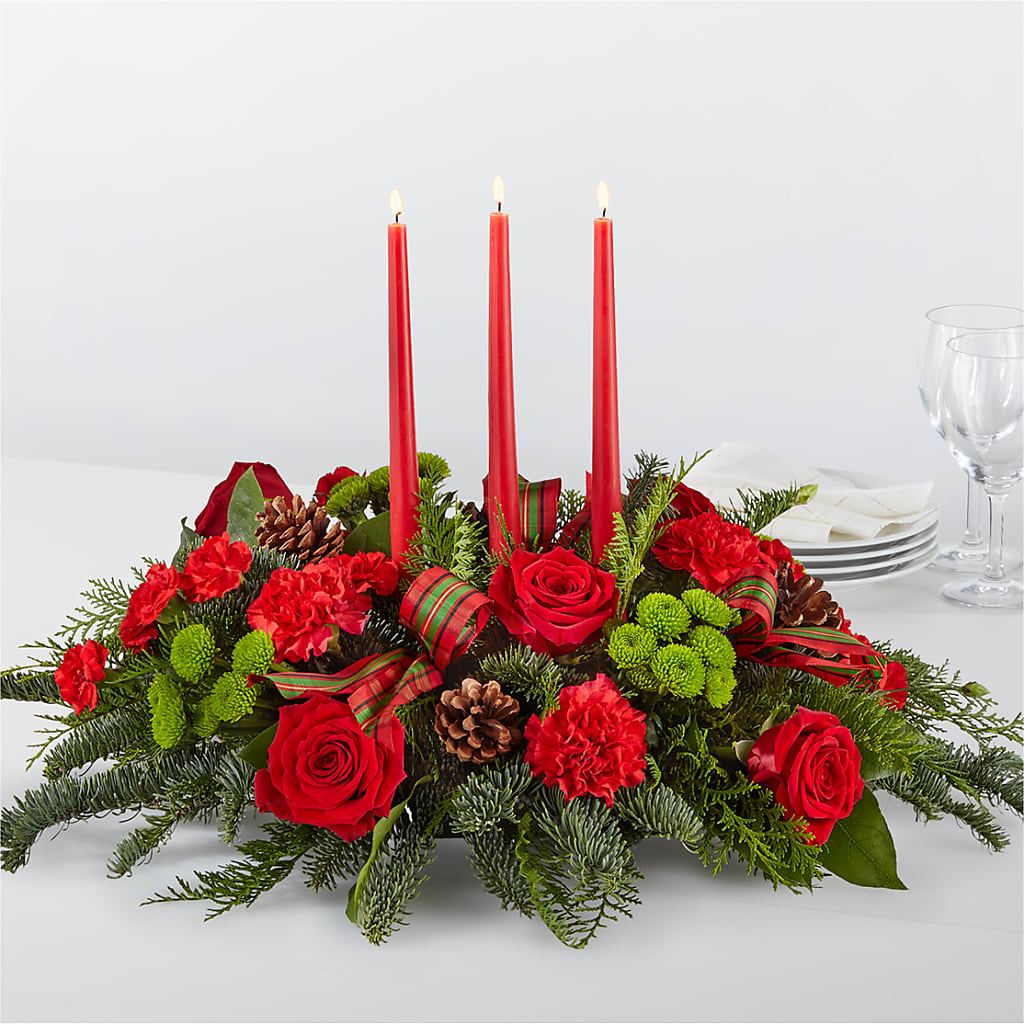 By the Candlelight Centerpiece – MAIN STREET FLORIST & GIFTS, Ridgefield CT