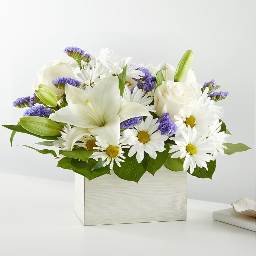 Beyond Blue Box Bouquet – MAIN STREET FLORIST & GIFTS, Ridgefield CT
