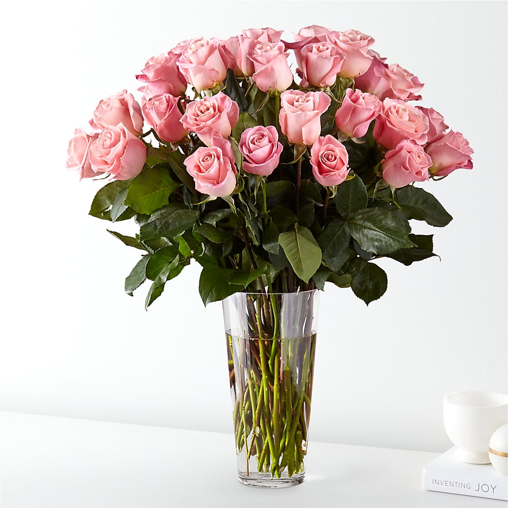 Long Stem Pink Rose Bouquet – MAIN STREET FLORIST & GIFTS, Ridgefield CT