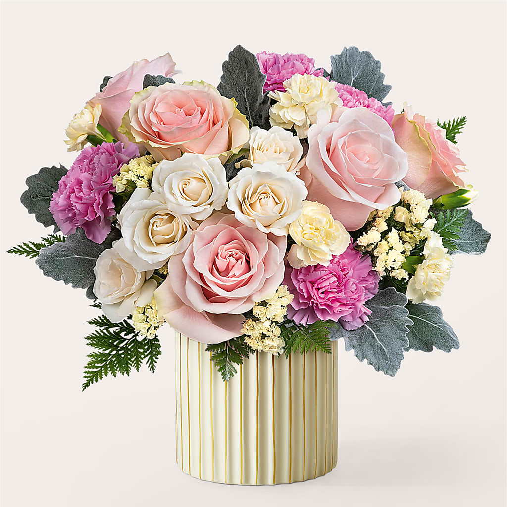 Blissful Moments Bouquet with Ivory Vase – MAIN STREET FLORIST & GIFTS, Ridgefield CT