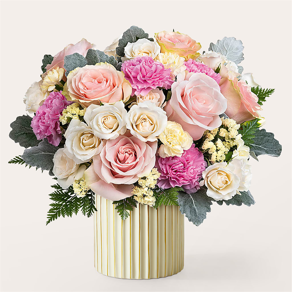 Blissful Moments Bouquet with Ivory Vase – MAIN STREET FLORIST & GIFTS, Ridgefield CT