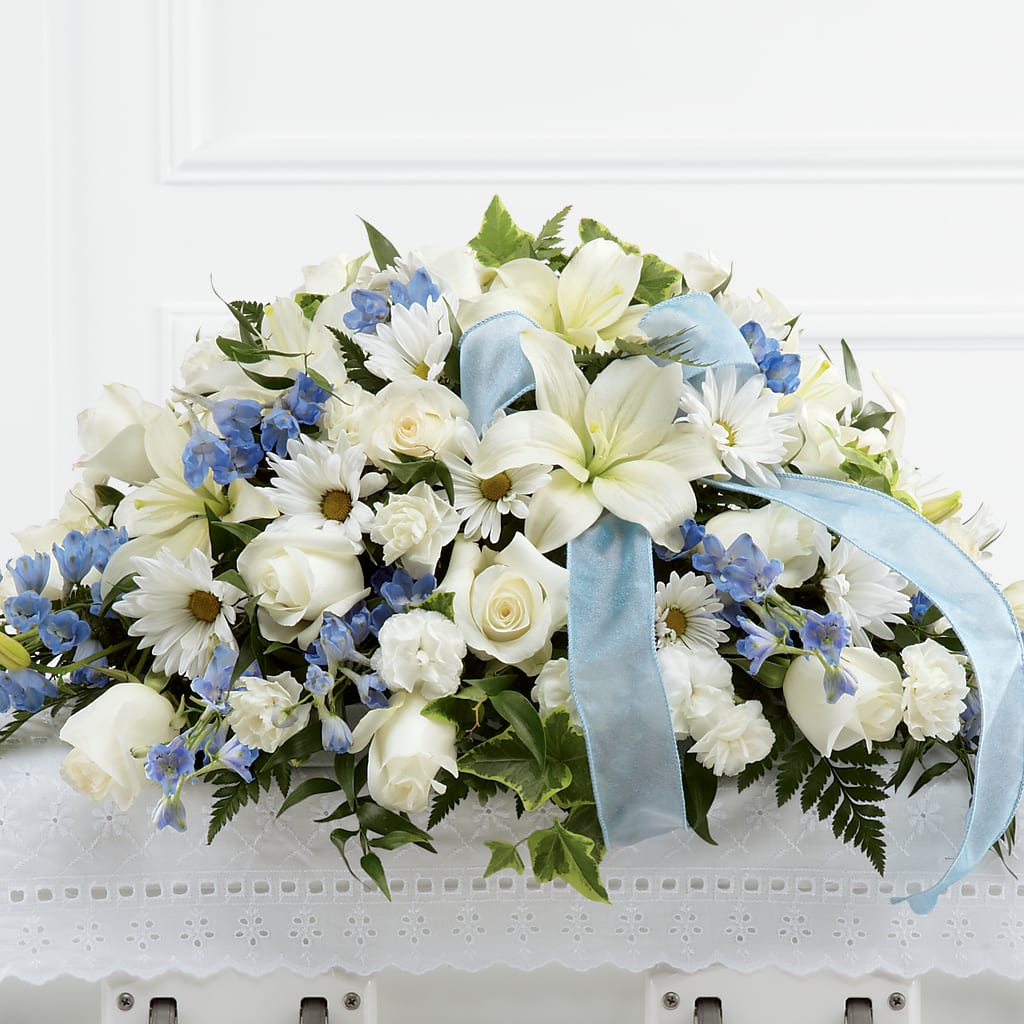 Tender Treasure Casket Spray – MAIN STREET FLORIST & GIFTS, Ridgefield CT