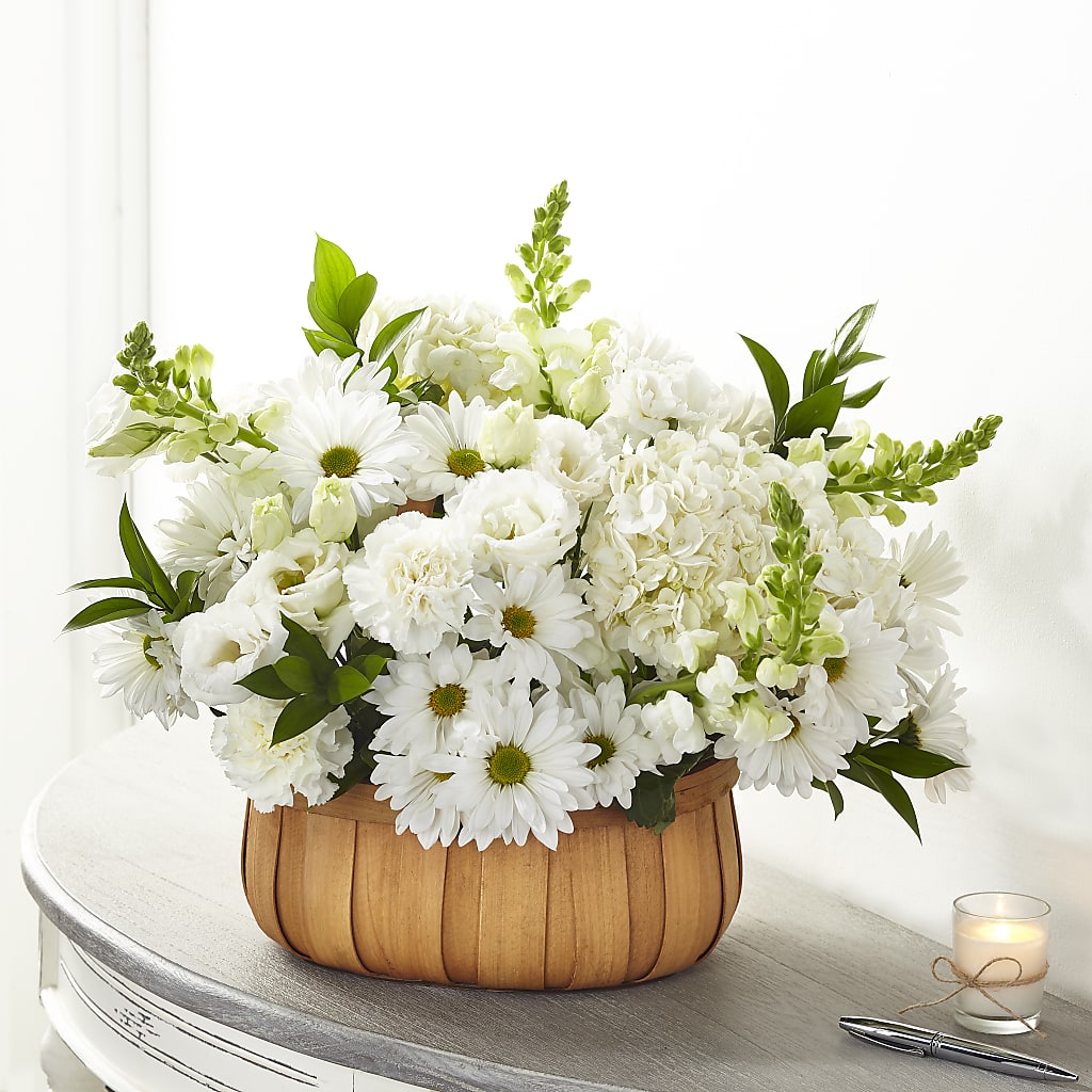 Pure Ivory Basket – MAIN STREET FLORIST & GIFTS, Ridgefield CT