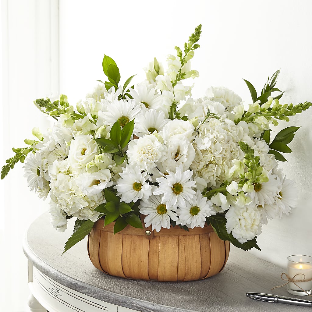 Pure Ivory Basket – MAIN STREET FLORIST & GIFTS, Ridgefield CT