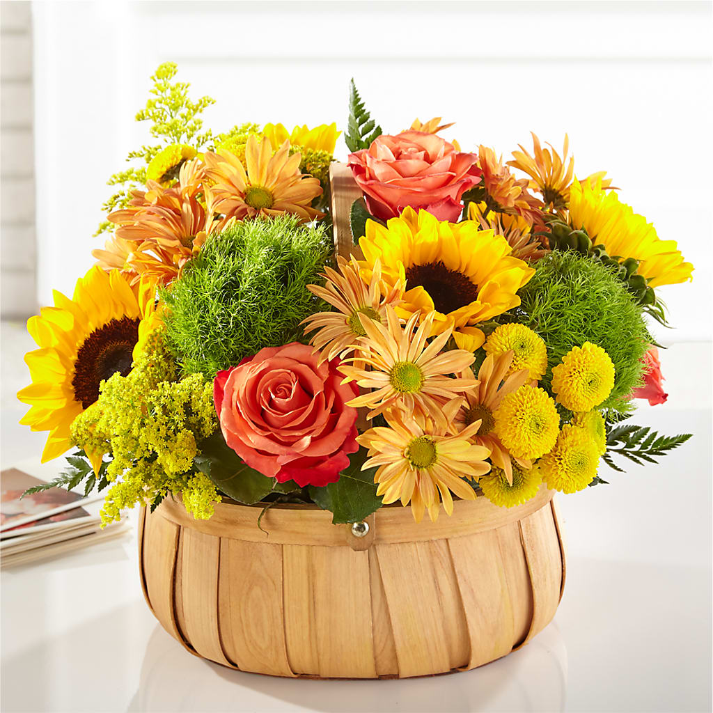 Harvest Sunflower Basket – MAIN STREET FLORIST & GIFTS, Ridgefield CT