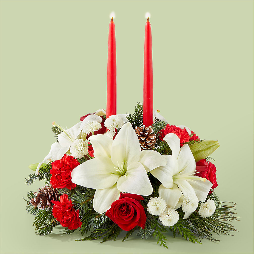 Seasonal Festivities Centerpiece – MAIN STREET FLORIST & GIFTS, Ridgefield CT