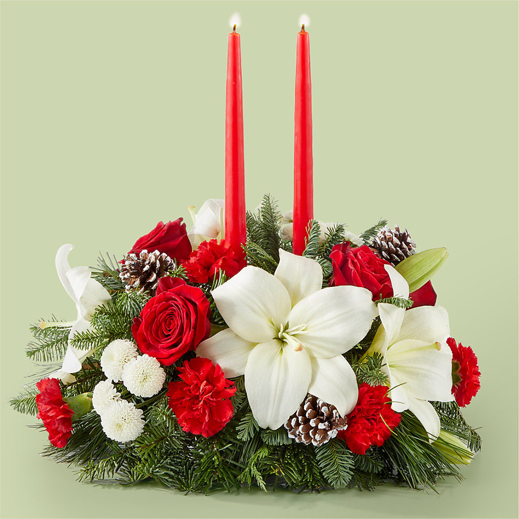 Seasonal Festivities Centerpiece – MAIN STREET FLORIST & GIFTS, Ridgefield CT