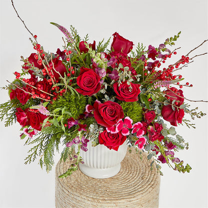 Big Red Bow Bouquet – MAIN STREET FLORIST & GIFTS, Ridgefield CT