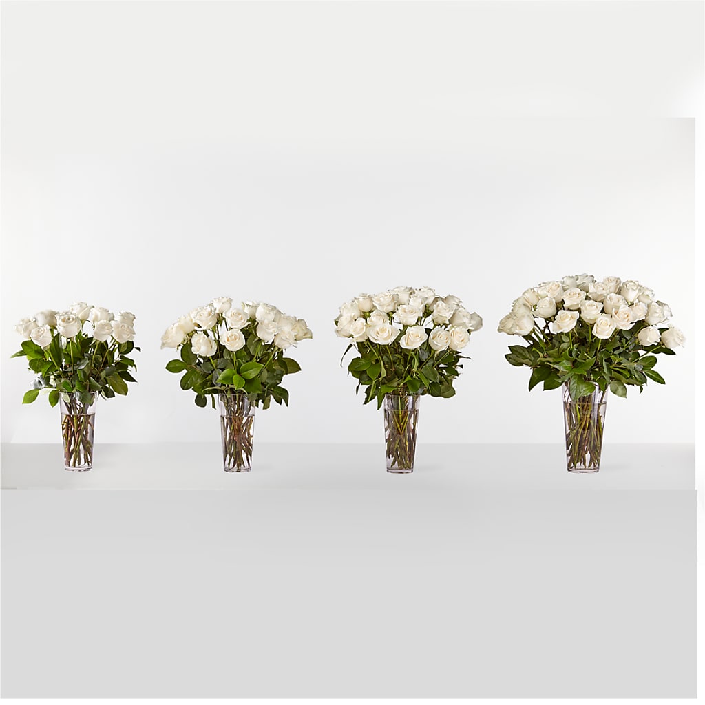 Long Stem White Rose Bouquet – MAIN STREET FLORIST & GIFTS, Ridgefield CT