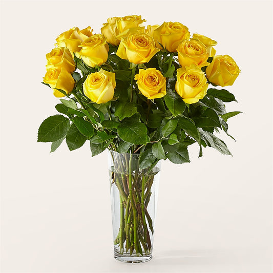 Long Stem Yellow Rose Bouquet – MAIN STREET FLORIST & GIFTS, Ridgefield CT