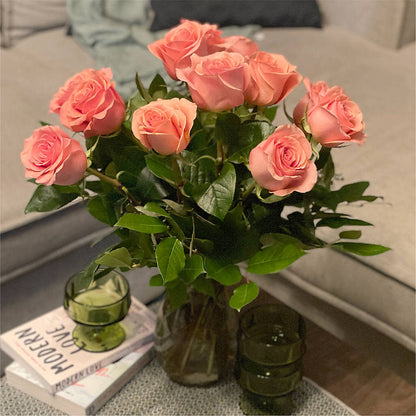 Long Stem Pink Rose Bouquet – MAIN STREET FLORIST & GIFTS, Ridgefield CT