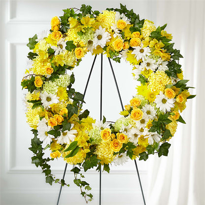 Golden Remembrance Wreath – MAIN STREET FLORIST & GIFTS, Ridgefield CT