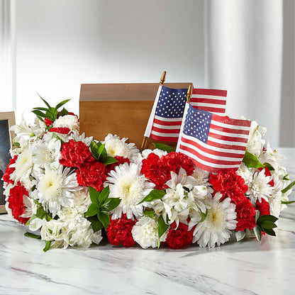 Spirit of Patriotism Cremation Adornment – MAIN STREET FLORIST & GIFTS, Ridgefield CT