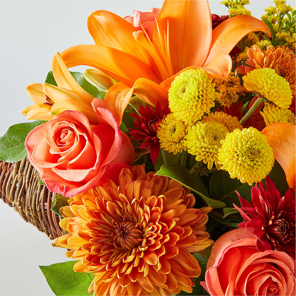 Bouquet of Blessings Cornucopia – MAIN STREET FLORIST & GIFTS, Ridgefield CT