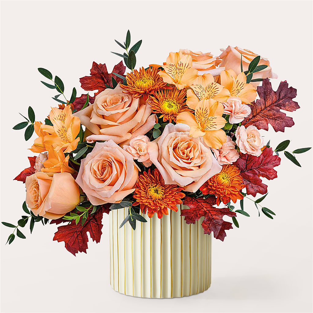 Spiced Latte Bouquet with Ivory Vase – MAIN STREET FLORIST & GIFTS, Ridgefield CT