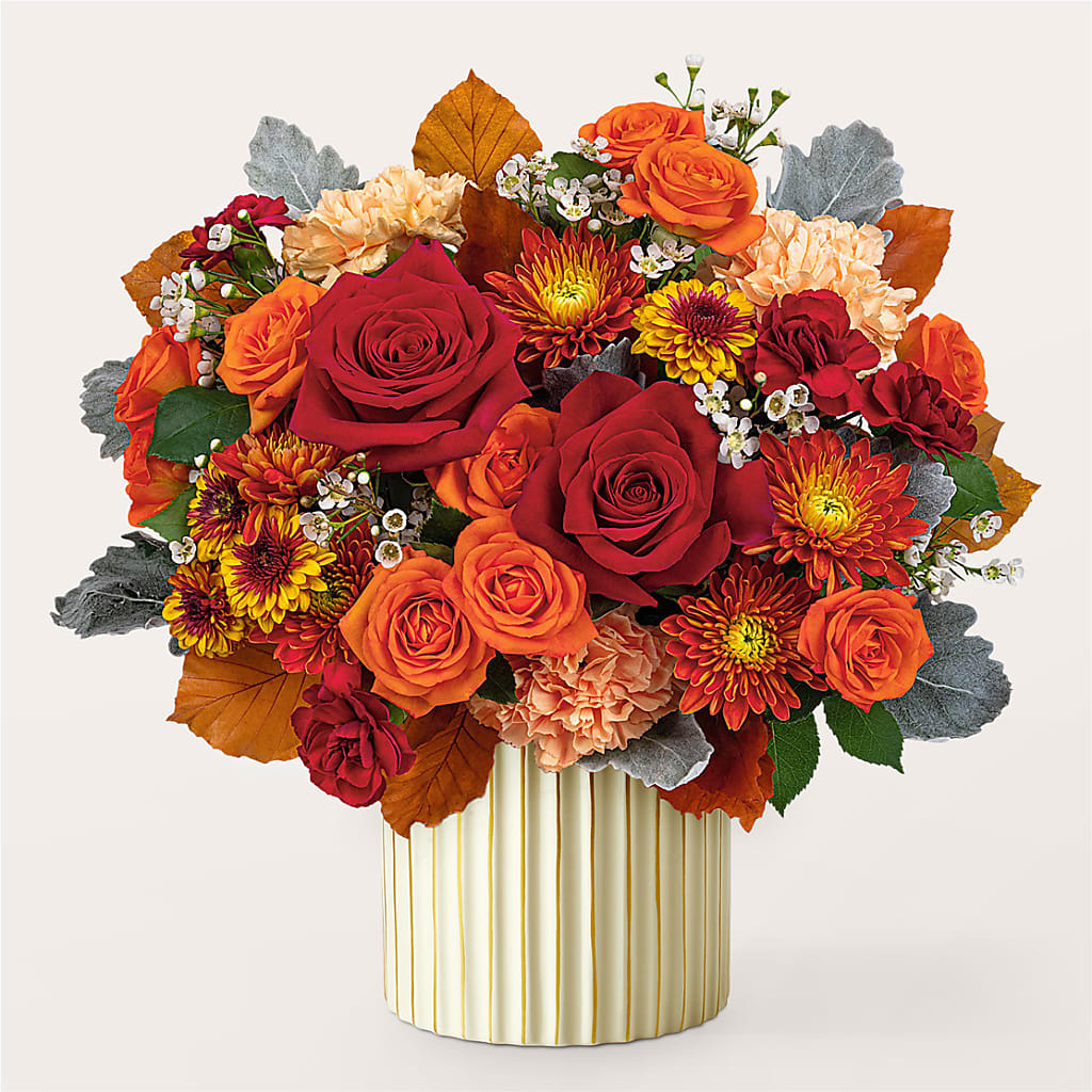 Merlot Bouquet with Ivory Vase – MAIN STREET FLORIST & GIFTS, Ridgefield CT