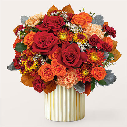 Merlot Bouquet with Ivory Vase – MAIN STREET FLORIST & GIFTS, Ridgefield CT