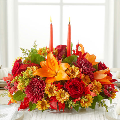 Autumn's Embrace Centerpiece – MAIN STREET FLORIST & GIFTS, Ridgefield CT