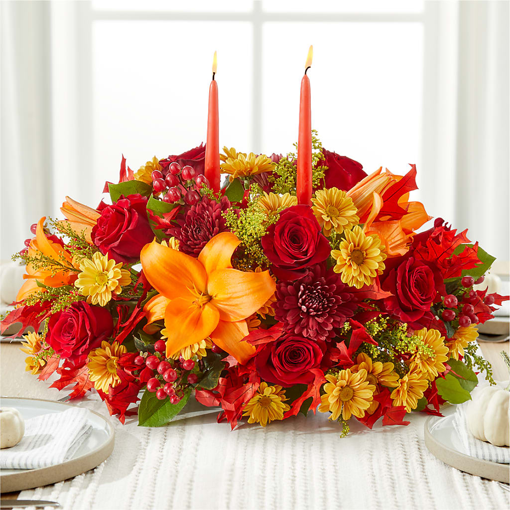 Autumn's Embrace Centerpiece – MAIN STREET FLORIST & GIFTS, Ridgefield CT
