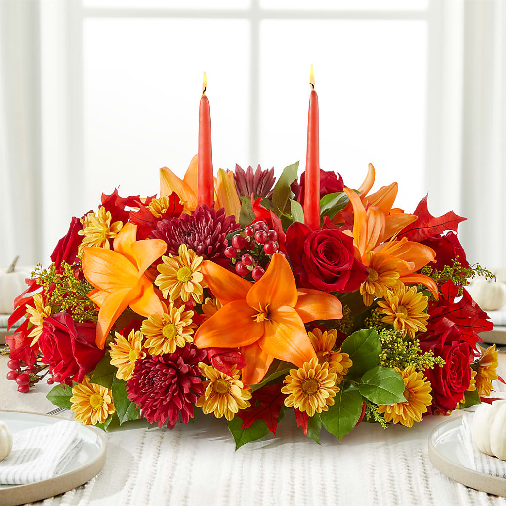 Autumn's Embrace Centerpiece – MAIN STREET FLORIST & GIFTS, Ridgefield CT